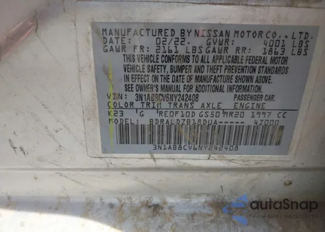 2022 Nissan Sentra Sv Xtronic Cvt z USA, uszkodzony, nr VIN 3N1AB8CV6NY242408